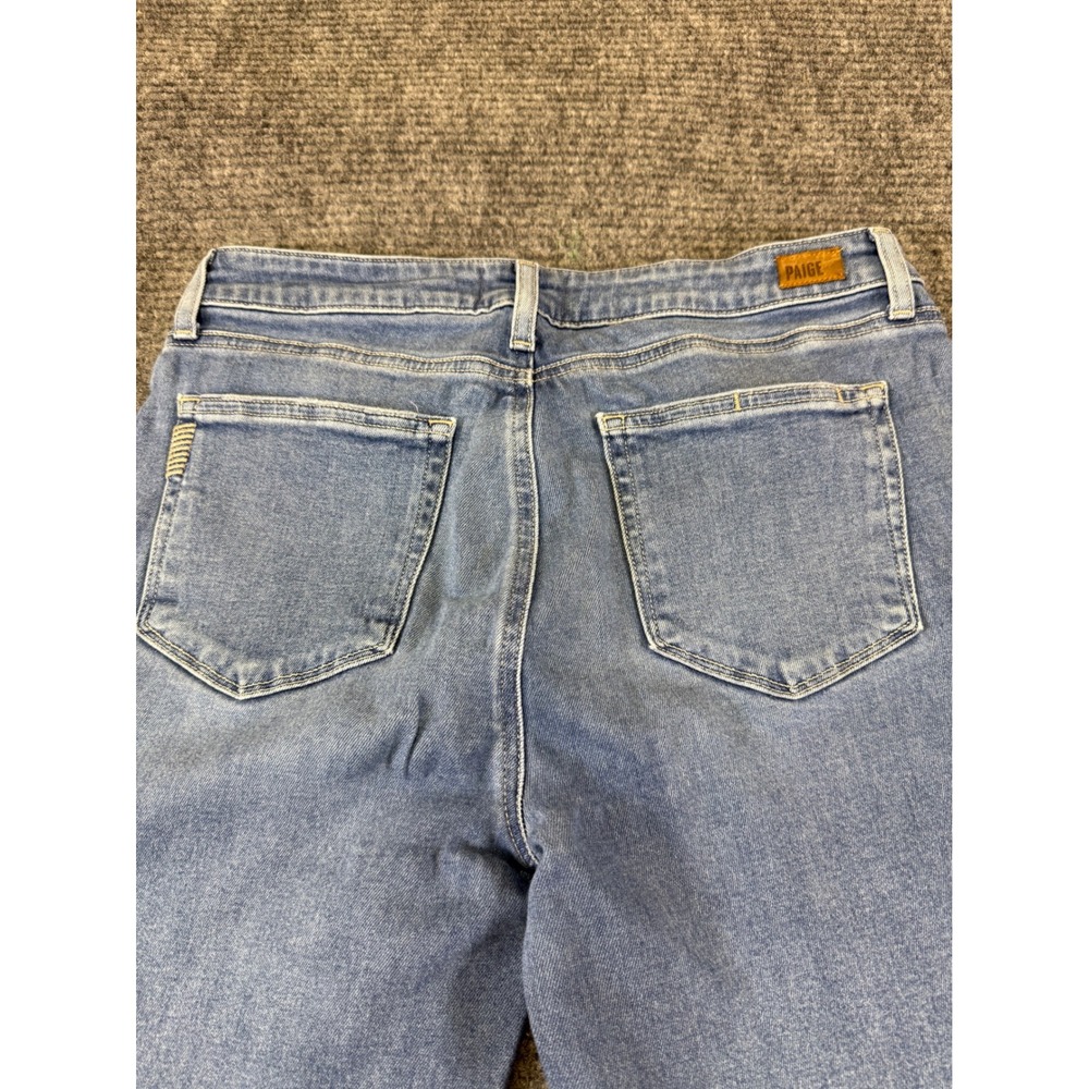 PAIGE Kylie Crop Jeans Light Wash Distressed Frayed Hem Women's Size 30x25 - Picture 14 of 14